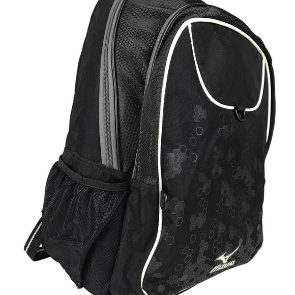 Mizuno Lightning 2 Backpack Daypack Black White Volleyball Sport Bag 14x19x10 - Picture 3 of 13